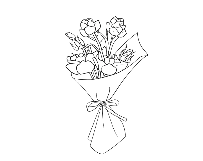Bouquet of Flowers easy drawing