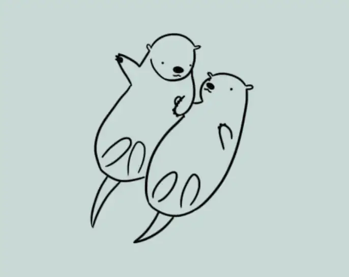Otters Holding Handseasy cute