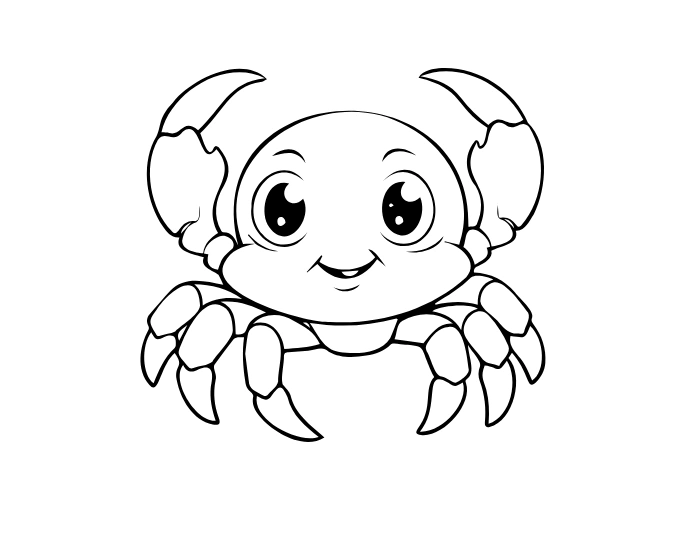 Cheerful Crab simple drawing