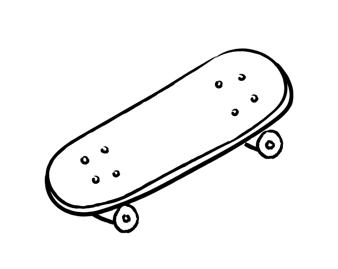 Skateboard fun drawing