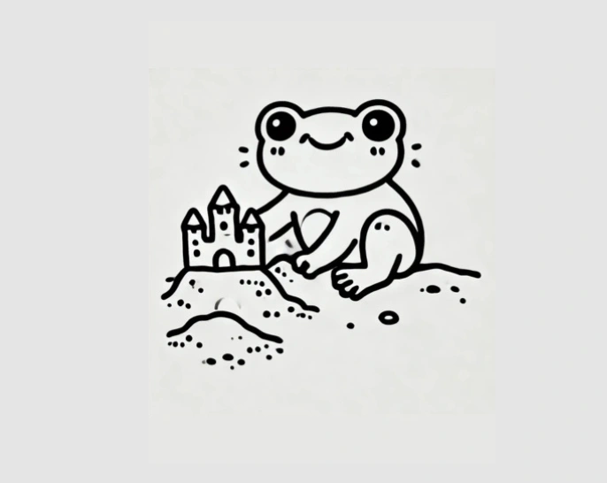 Frog Building Sandcastle