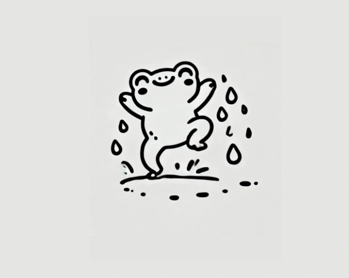 Frog Dancing In Rain