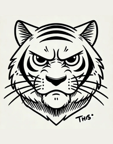 Angry Tiger Drawing