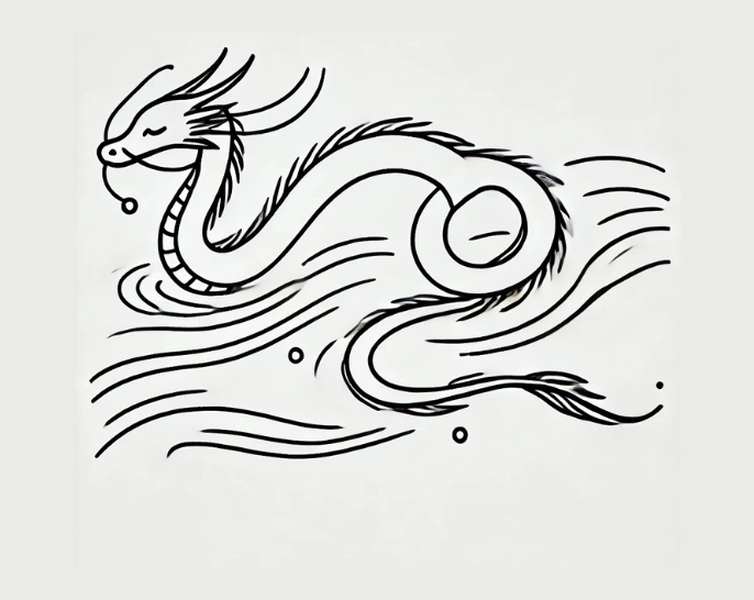 Draw a Water Dragon Swimming