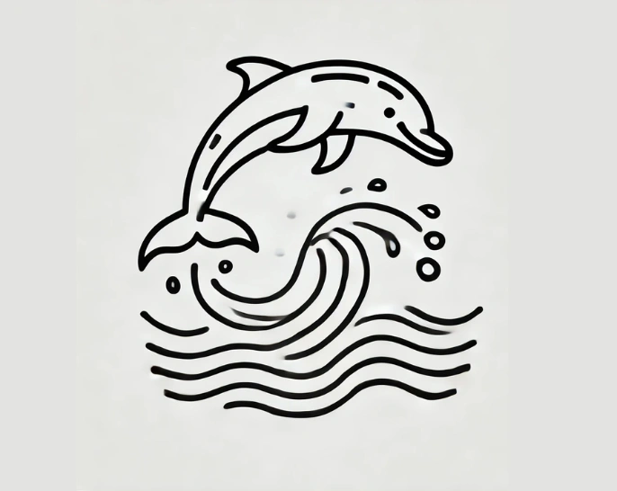 Jumping Dolphin Drawing