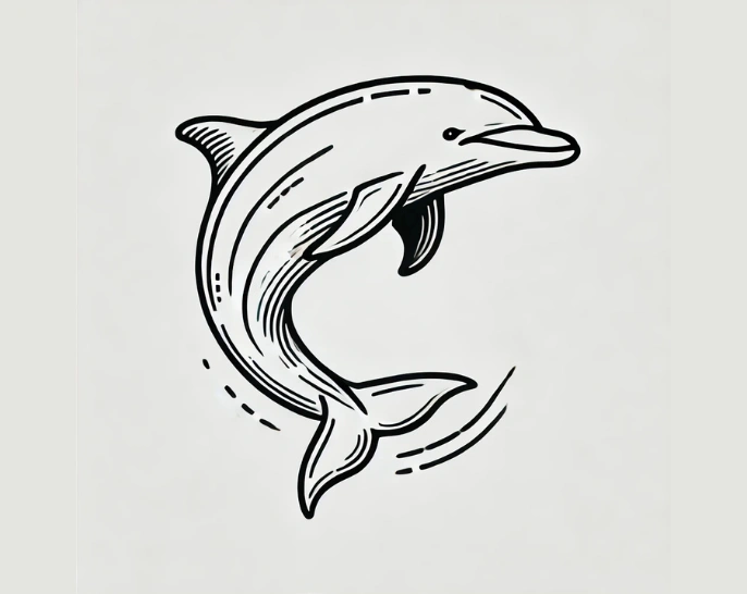 Realistic Dolphin Drawing