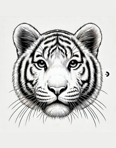 Realistic Tiger Portrait Drawing
