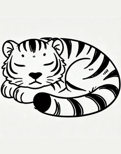 Sleeping Tiger Drawing