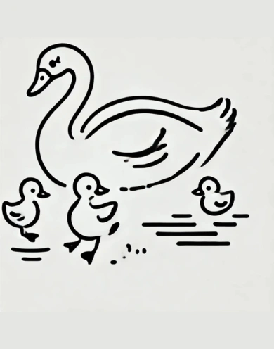 Swan with Ducklings