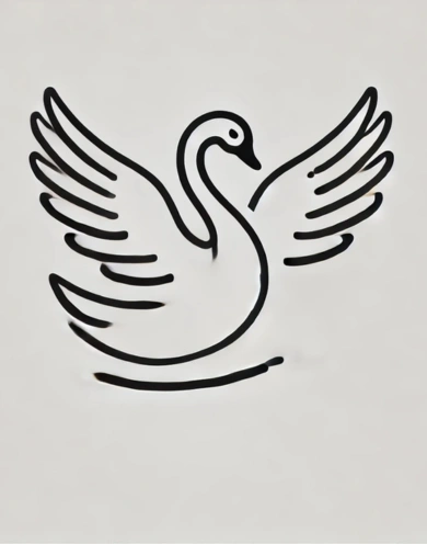 Swan with Open Wings
