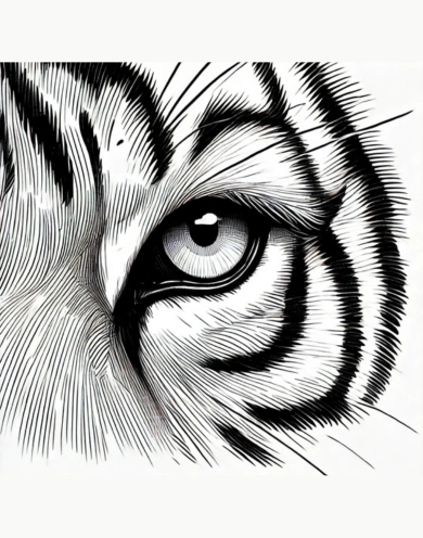 Tiger Eye Close-Up Drawing