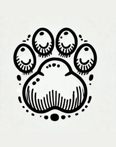 Tiger Paw Print Drawing