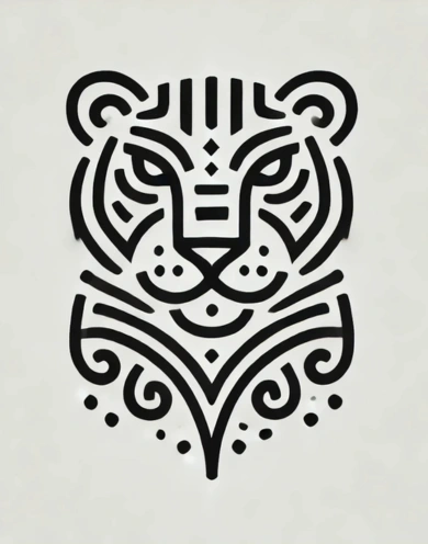 Tribal Tiger Drawing