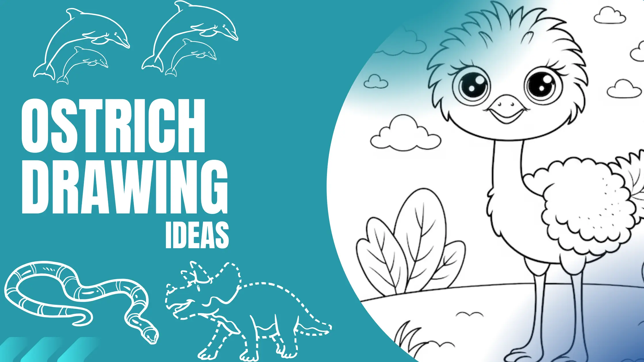 Easy How to Draw Ostrich Sketch Tutorial