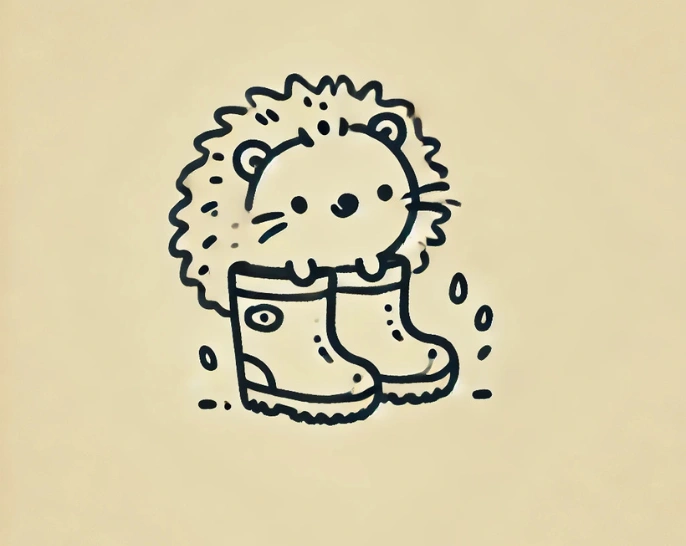 Hedgehog in Rain Boots