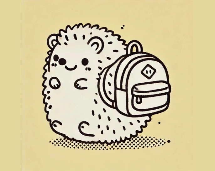 Hedgehog with a Backpack