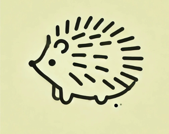 Stylized Hedgehog Silhouette