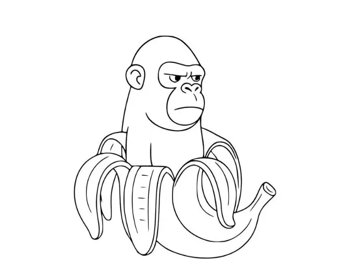 gorilla with banana