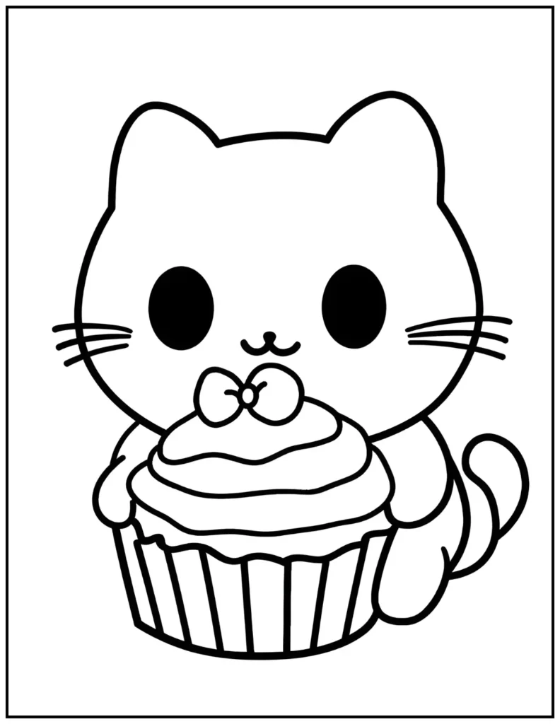 kitty with a cupcake