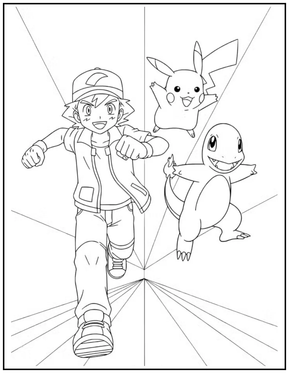 Ash runs with Pikachu