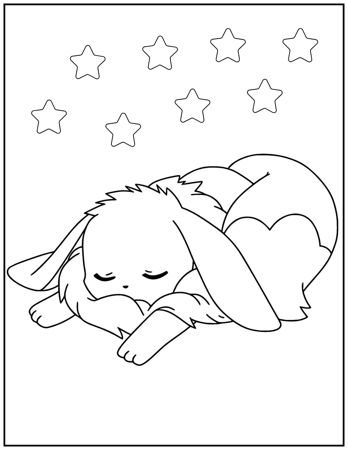 Baby Eevee curls up on a cozy pillow