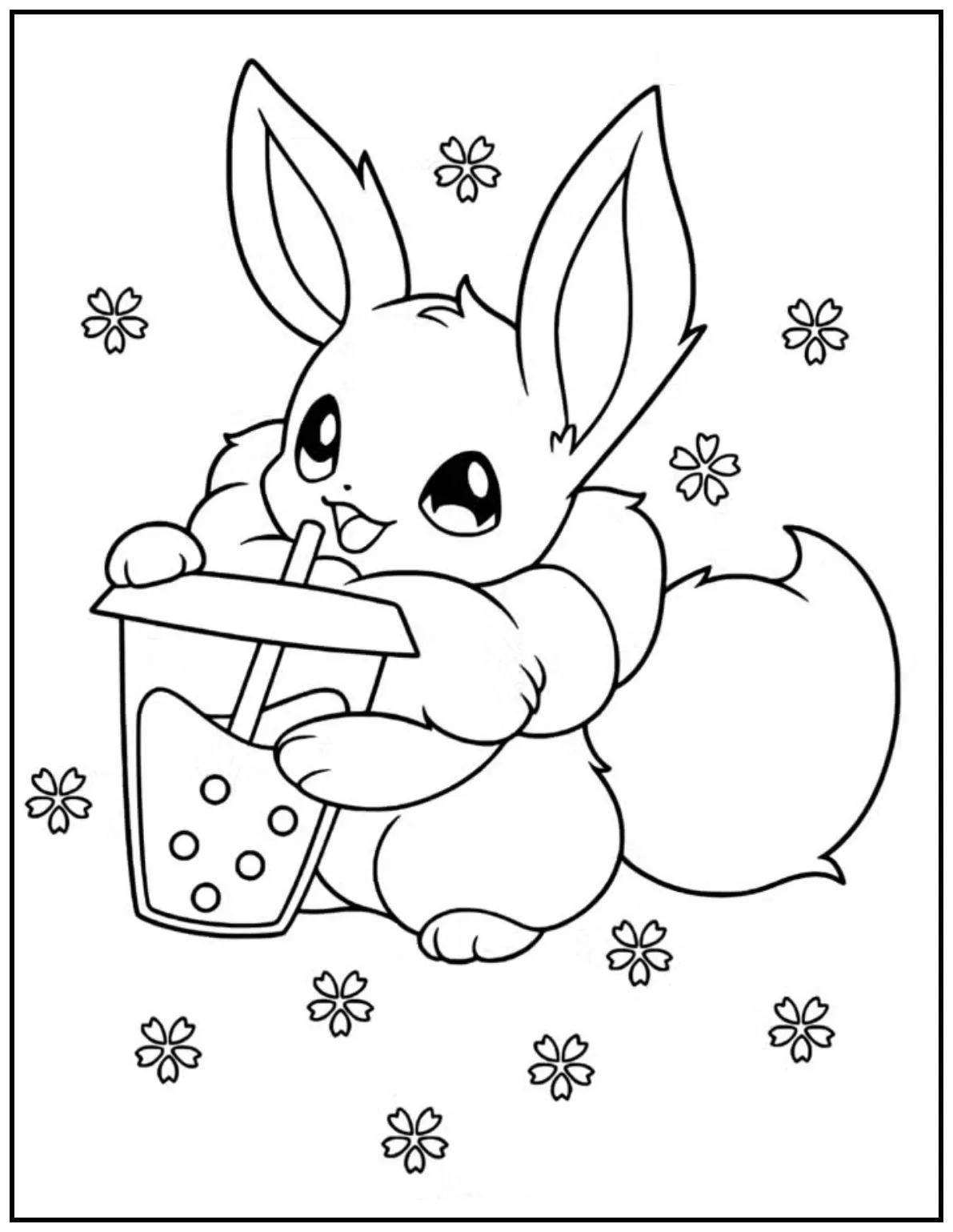 Eevee sips bubble