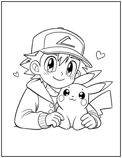 Here’s Pikachu and Ash, the best of friends!