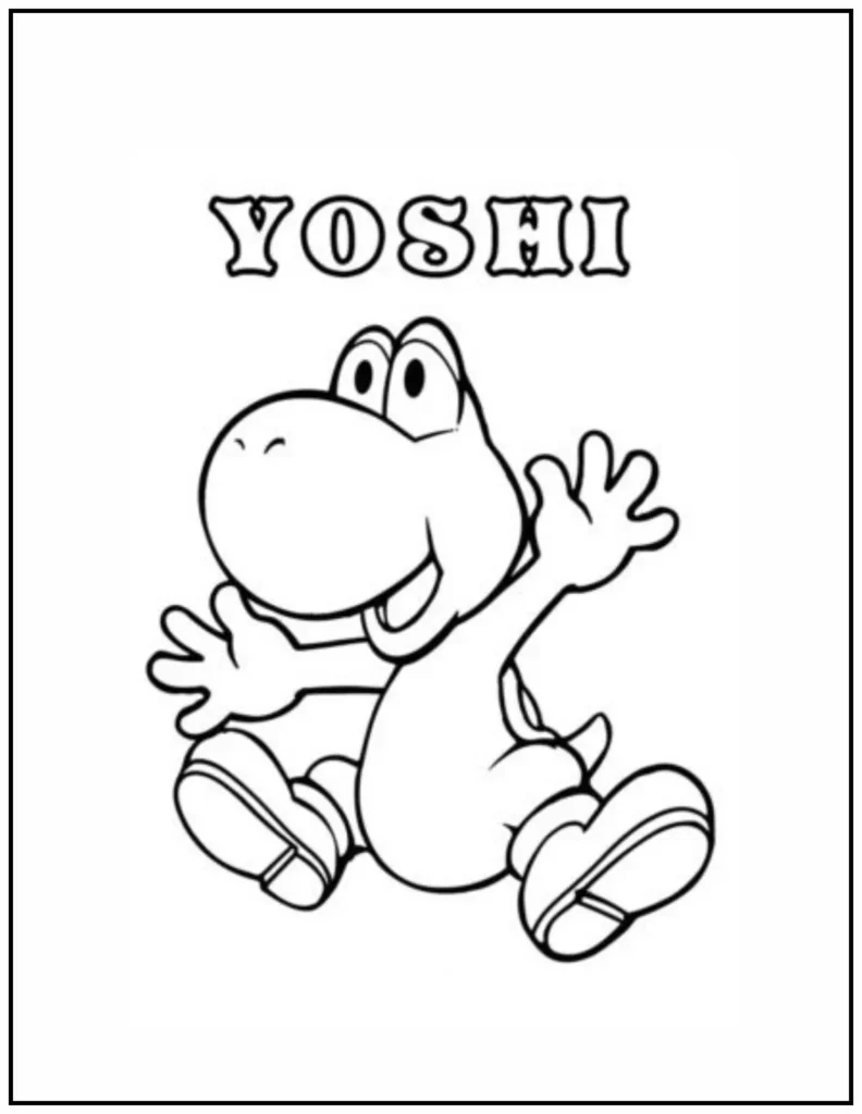 Yoshi smiling coloring page