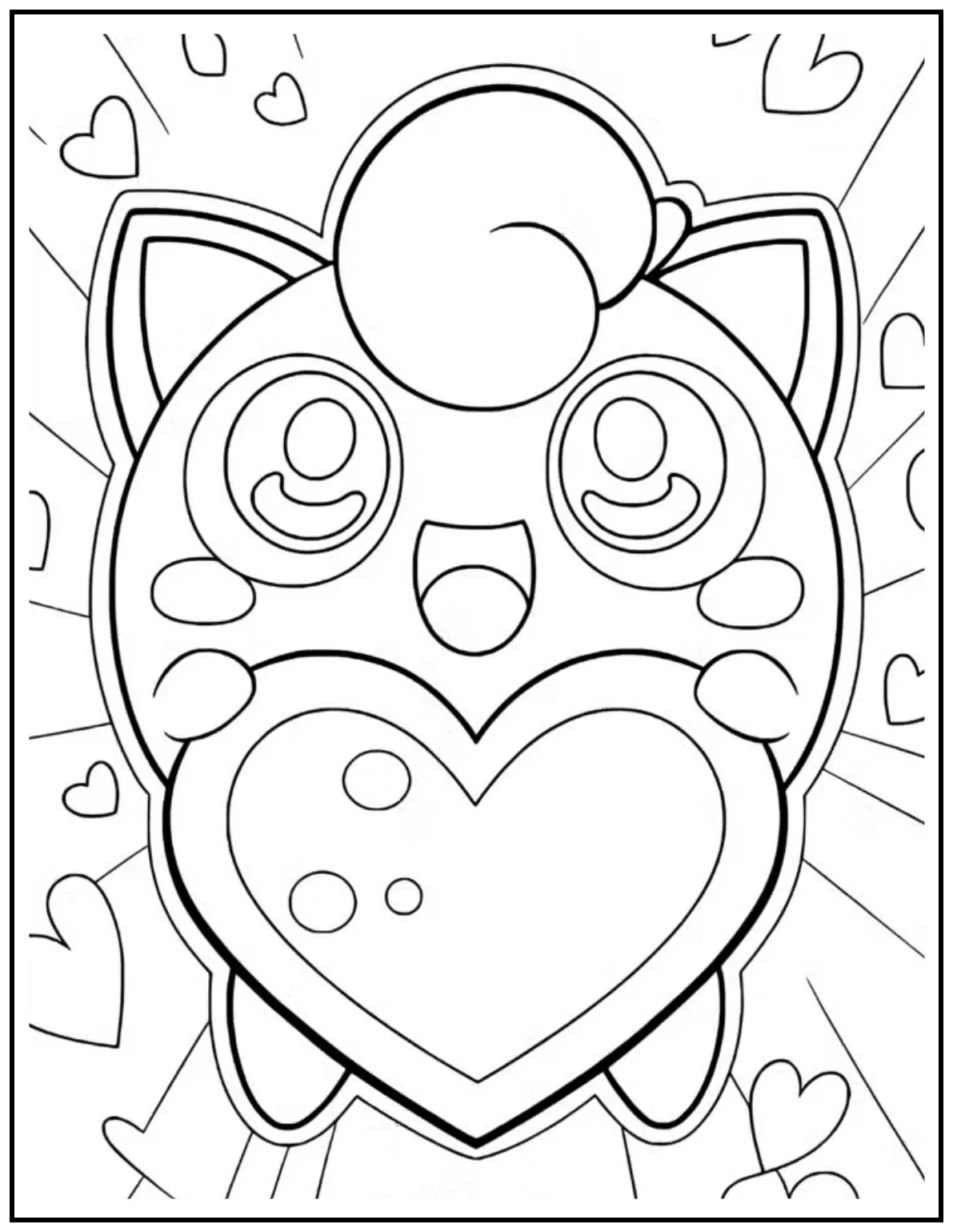 Jigglypuff holds a big heart