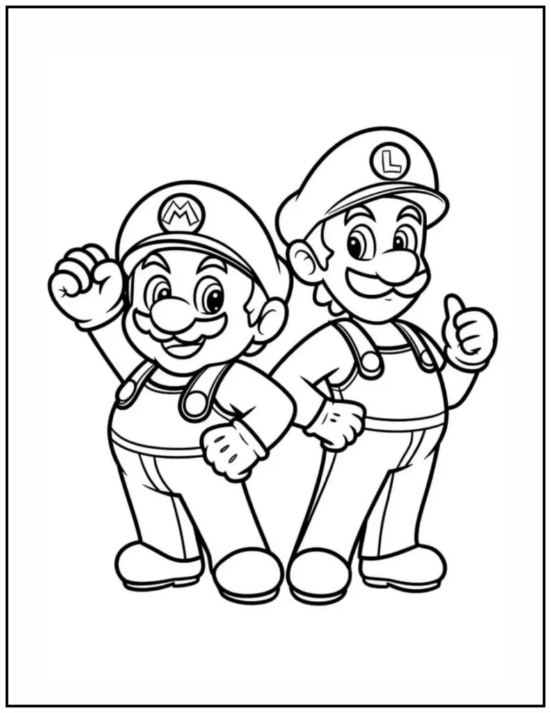 mario and luigi coloring page