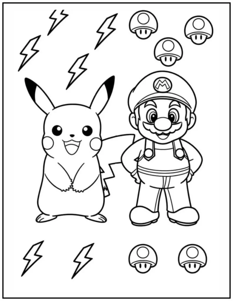 Mario and Pikachu