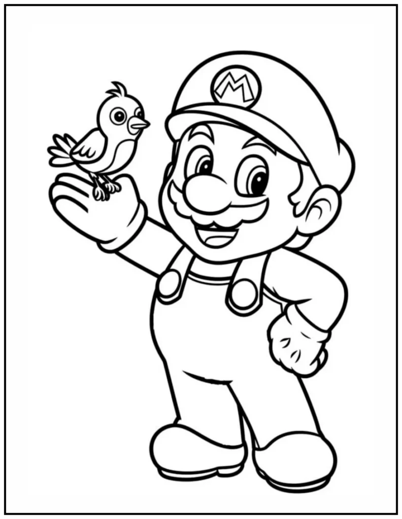 Mario gently holds a little bird