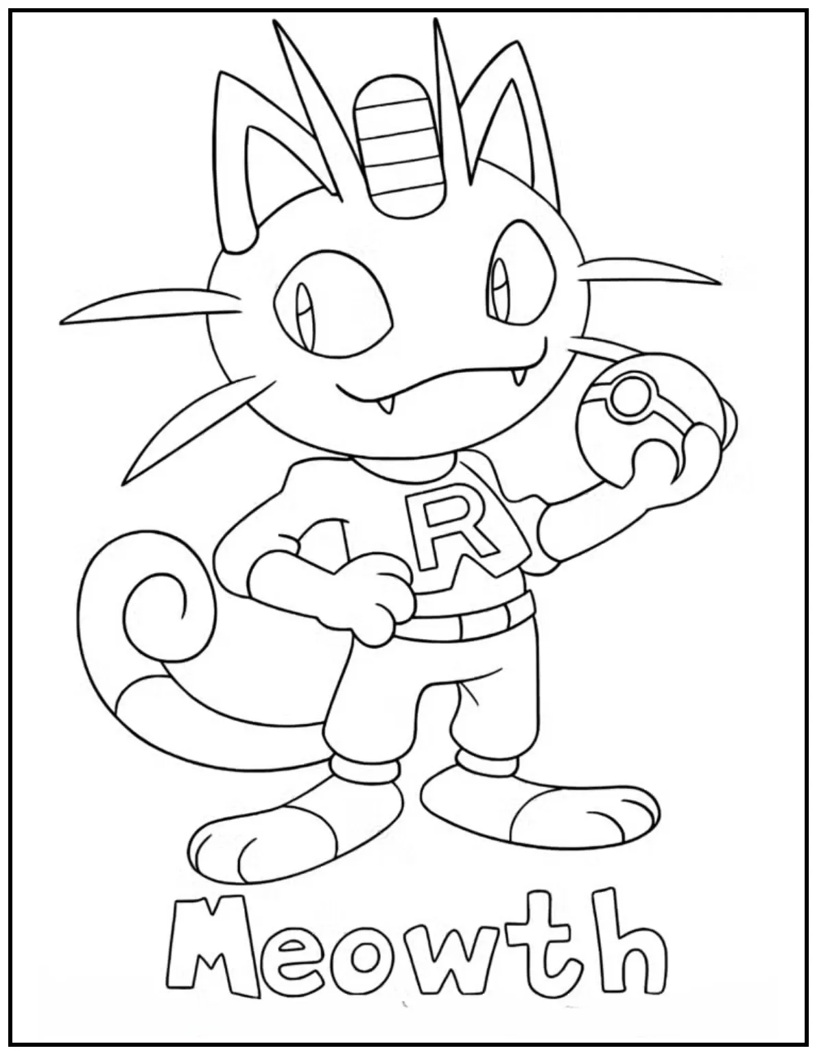Meowth stands with a confident