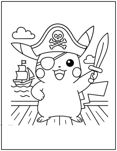 Pirate Pikachu is ready for an adventure on the high seas