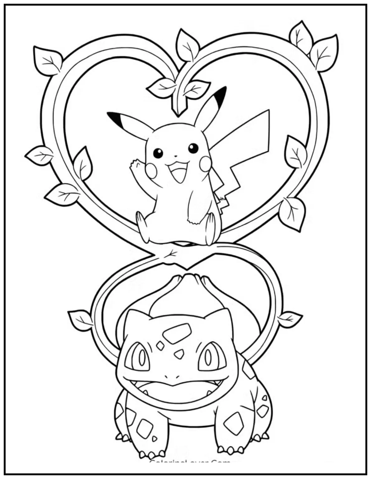 Pikachu and Bulbasaur smile