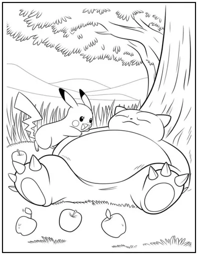 Pikachu and Snorlax