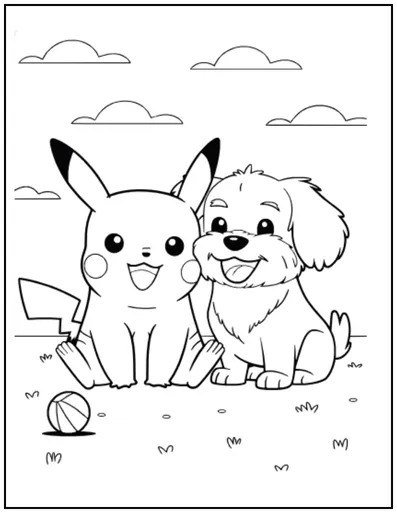 pika and furry dog
