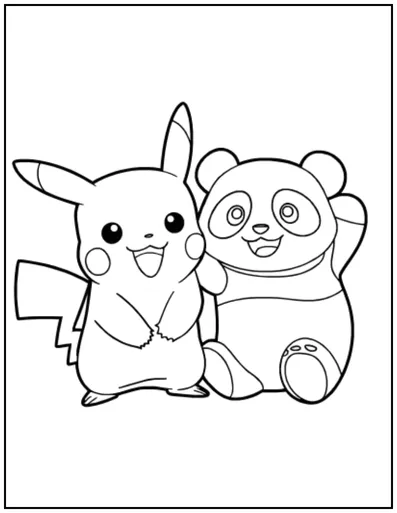 Pikachu and his panda friend