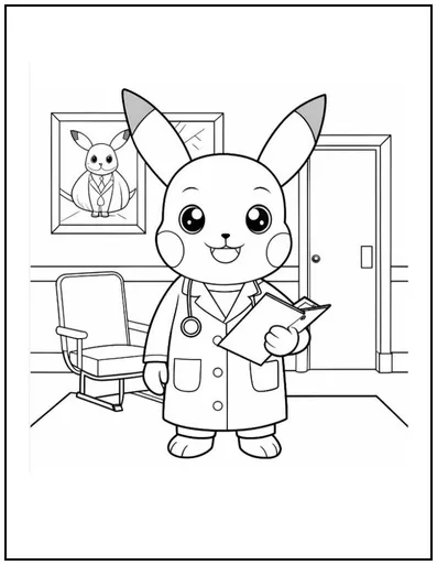 Pikachu as a doctor
