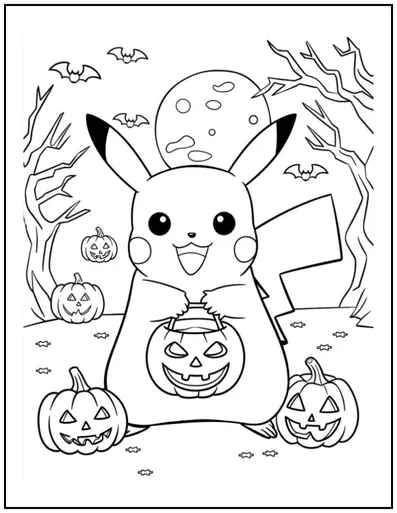Pikachu celebrates Halloween