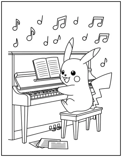 Pikachu’s at the piano,