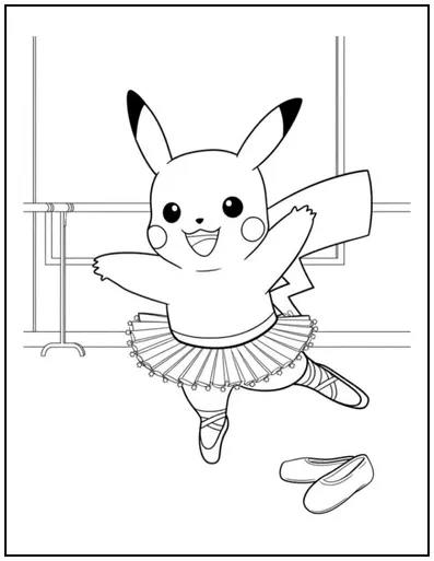Pikachu is having the time of its life practicing ballet
