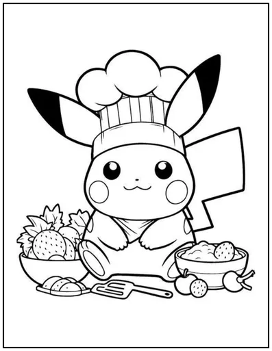 Pikachu the chef is ready to cook