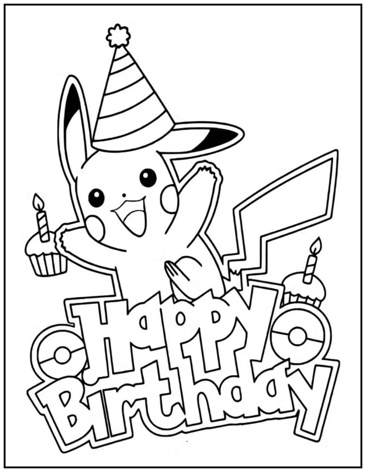 Pikachu wears party hat