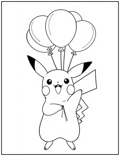 Pikachu with a balloon