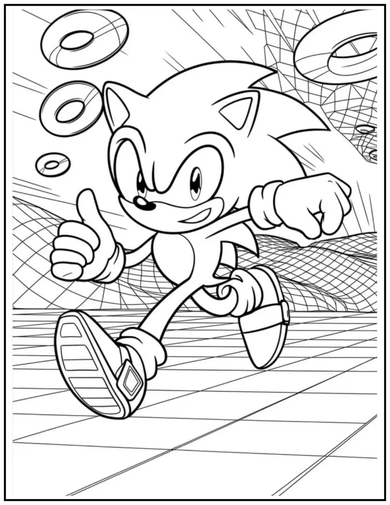 Sonic is racing forward