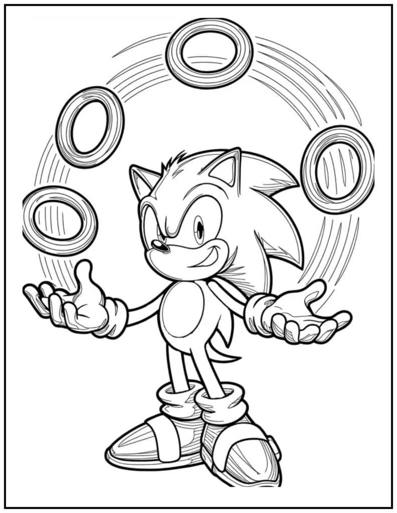 sonic is showing his iconic rings