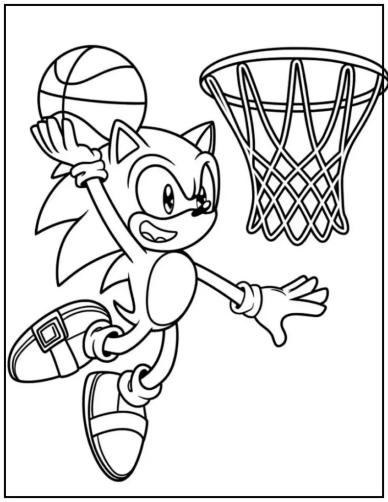 sonic playing basketball