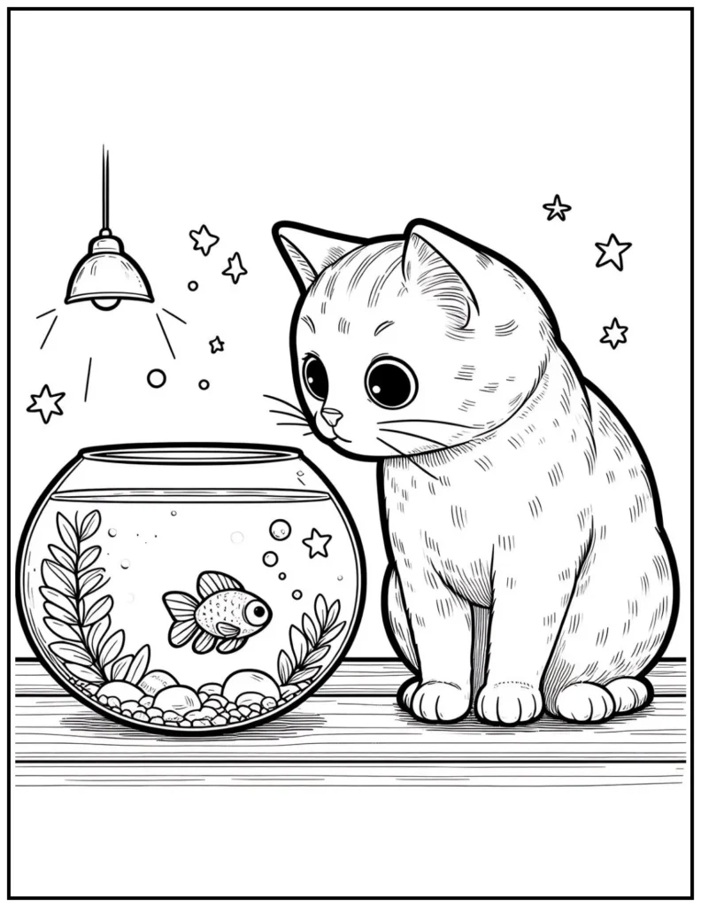 Cat and a fish friends