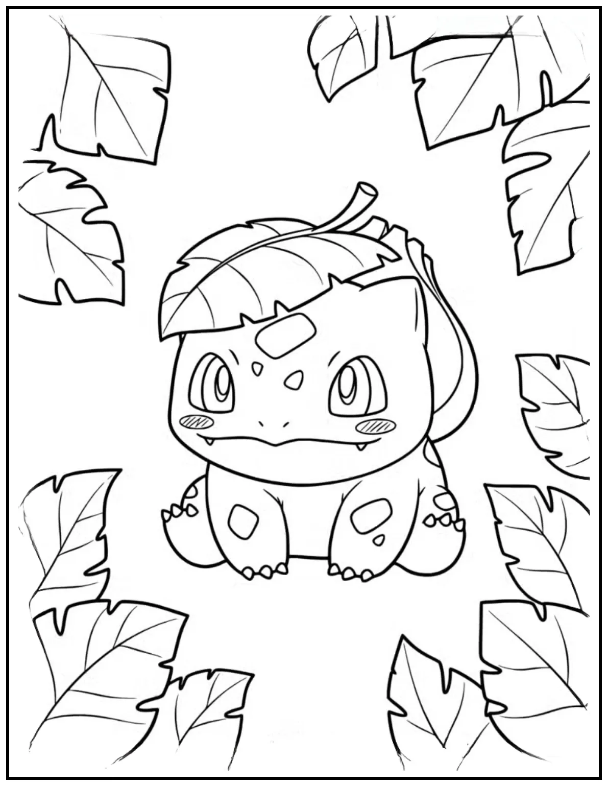 cute Bulbasaur sits
